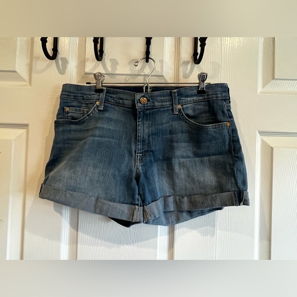 7 for all mankind cuffed denim shorts - Picture 1 of 3
